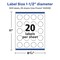 Avery Glossy Clear Round Labels with Sure Feed, 1.5" diameter